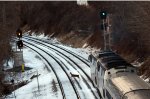 Bambi leaps out of harm's way as Amtrak #20(21) heads north away from Lynchburg.